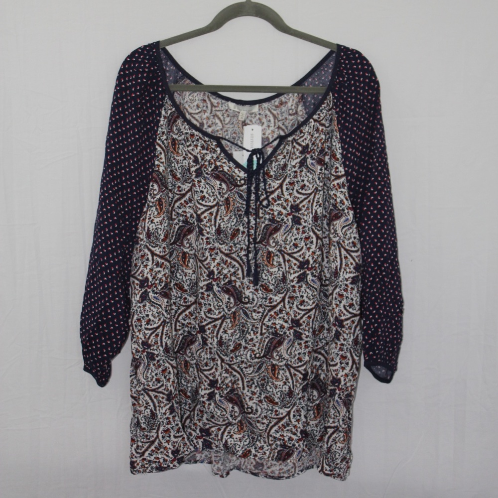 Skies Are Blue 3/4 Sleeve Top 3X